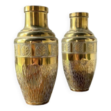 Duo de vases laiton repoussé
