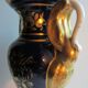 Vase porcelaine de Paris Empire forme balustre anses cygnes Or fin signé Mehun