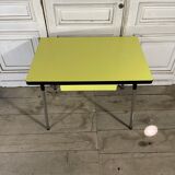 Yellow formica table with extensions 50s