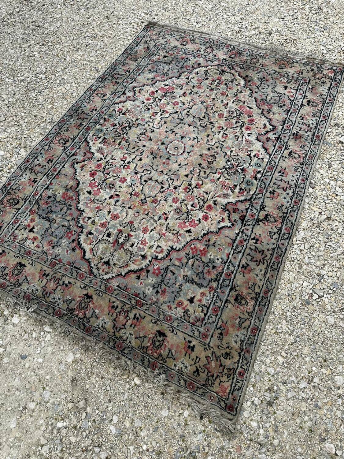 Persian wool and silk rug