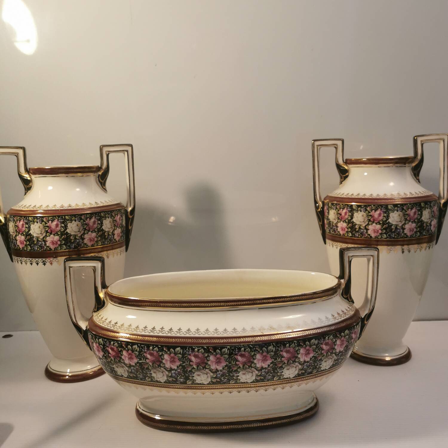 Belgian earthenware fireplace insert Boch la Louviere 1930s, 1940s