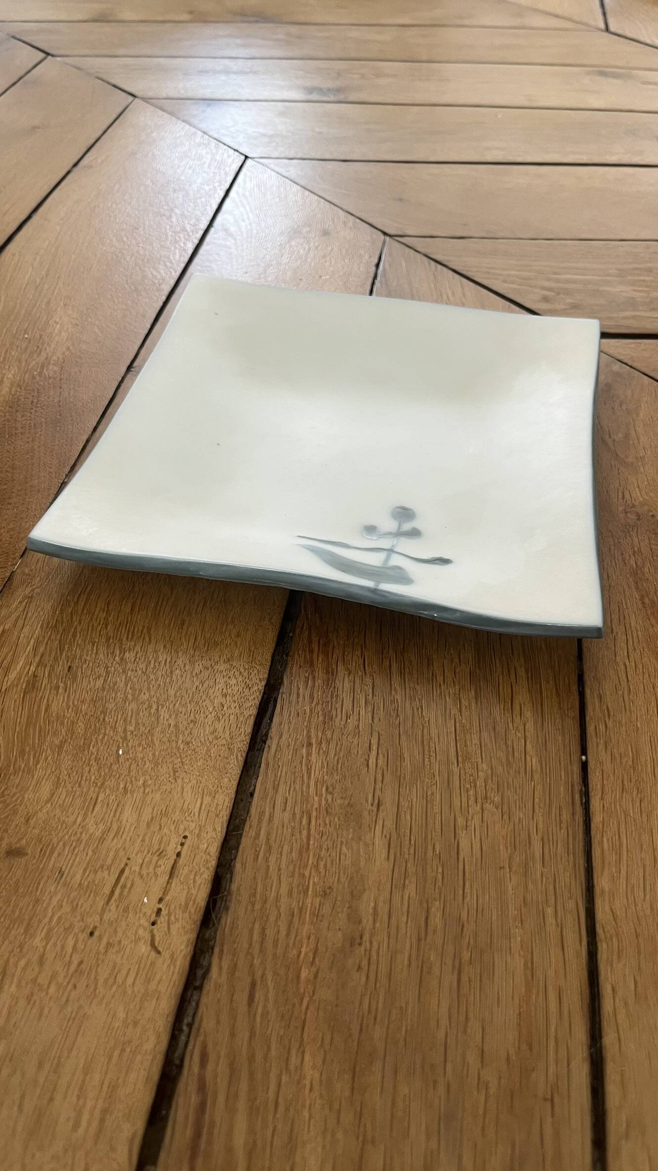 Opaline glass trinket tray by Bernard Gilbert