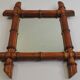 Miroir ancien au mercure et bois tourné imitant le bambou, XIXe s