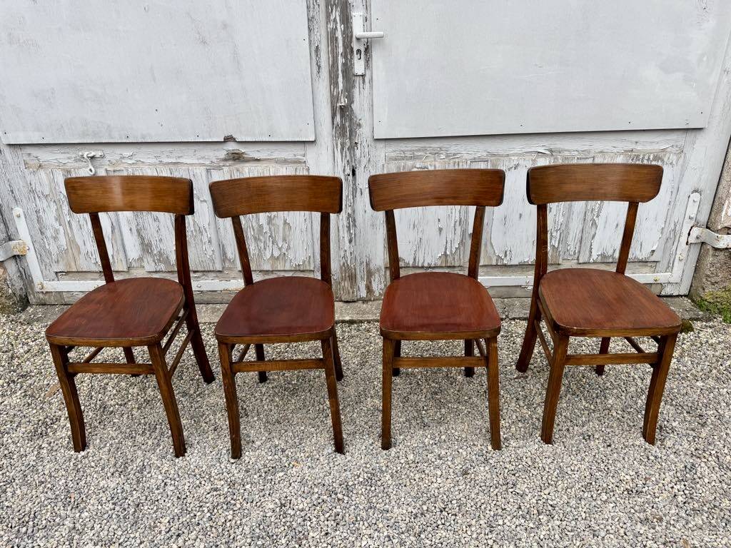 Series Lot of 8 old vintage bistro chairs