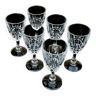 6 verres taillés  cristal d' arques france modèle pompadour années 1970