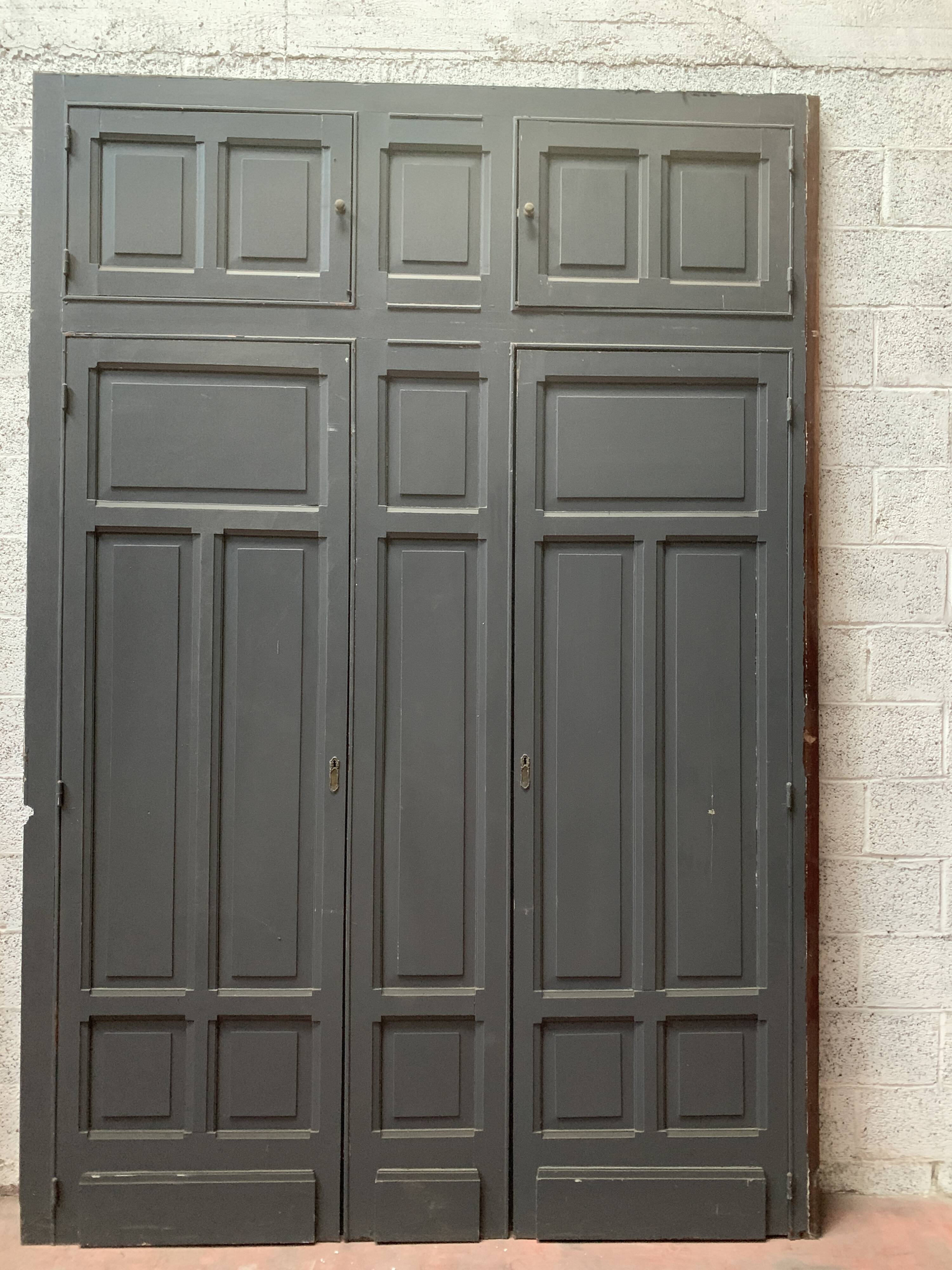 Cupboard front in patinated beech Doors 20th century