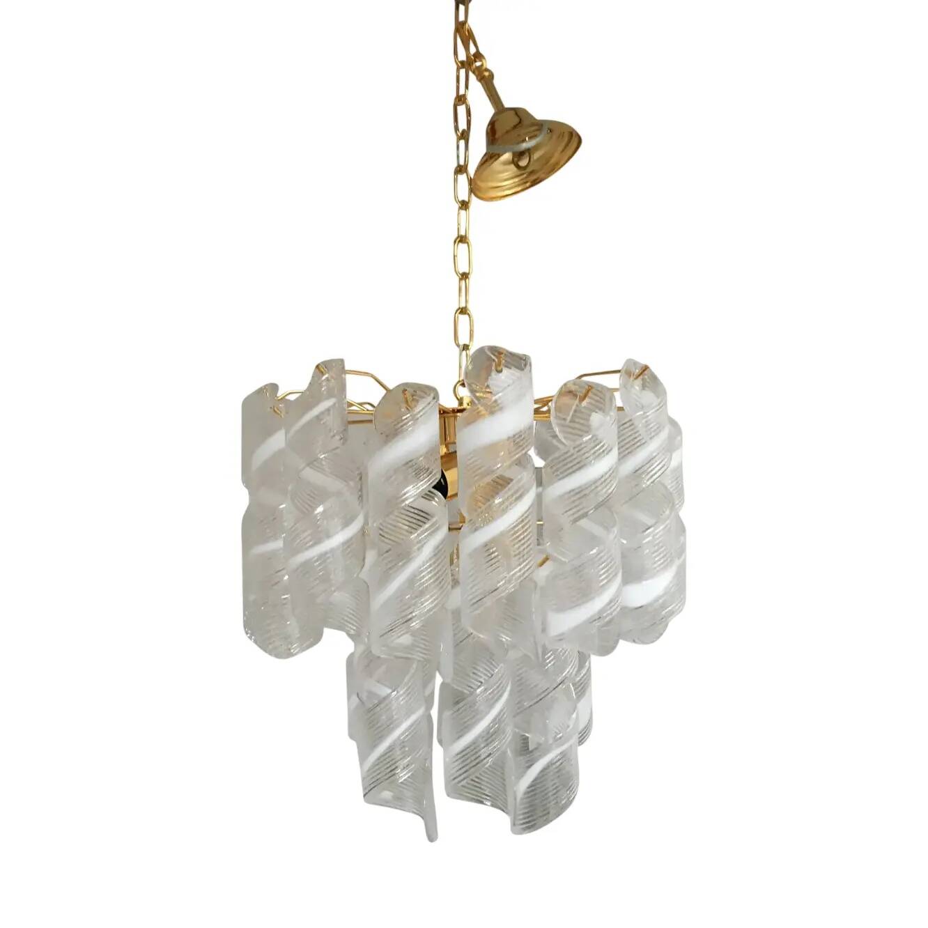 Murano Glass Virgola Chandelier by Simoeng