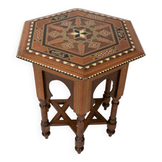 Side table with Arabic style inlays