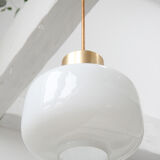 Pair of vintage opaline glass pendant lamp from Sijaj, 1960s