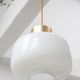 Pair of vintage opaline glass pendant lamp from Sijaj, 1960s