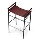 Jeu de 3 tabourets de bar Artisan contemporain en cuir cognac et métal noir