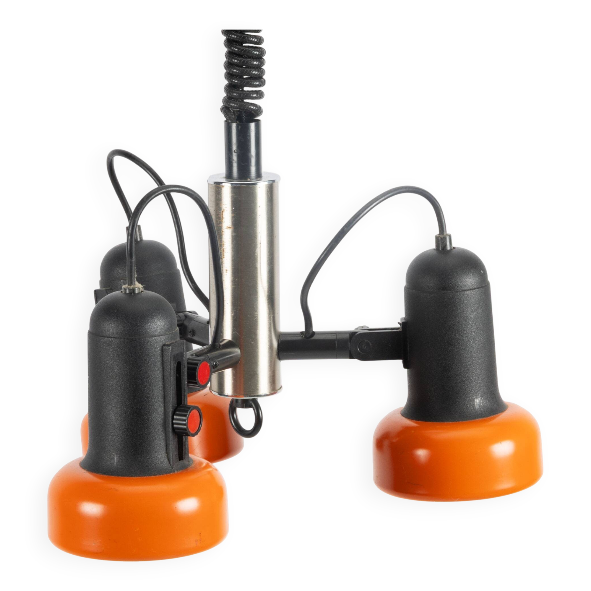 Orange 70s 3-Point adjustable Pendant Lamp