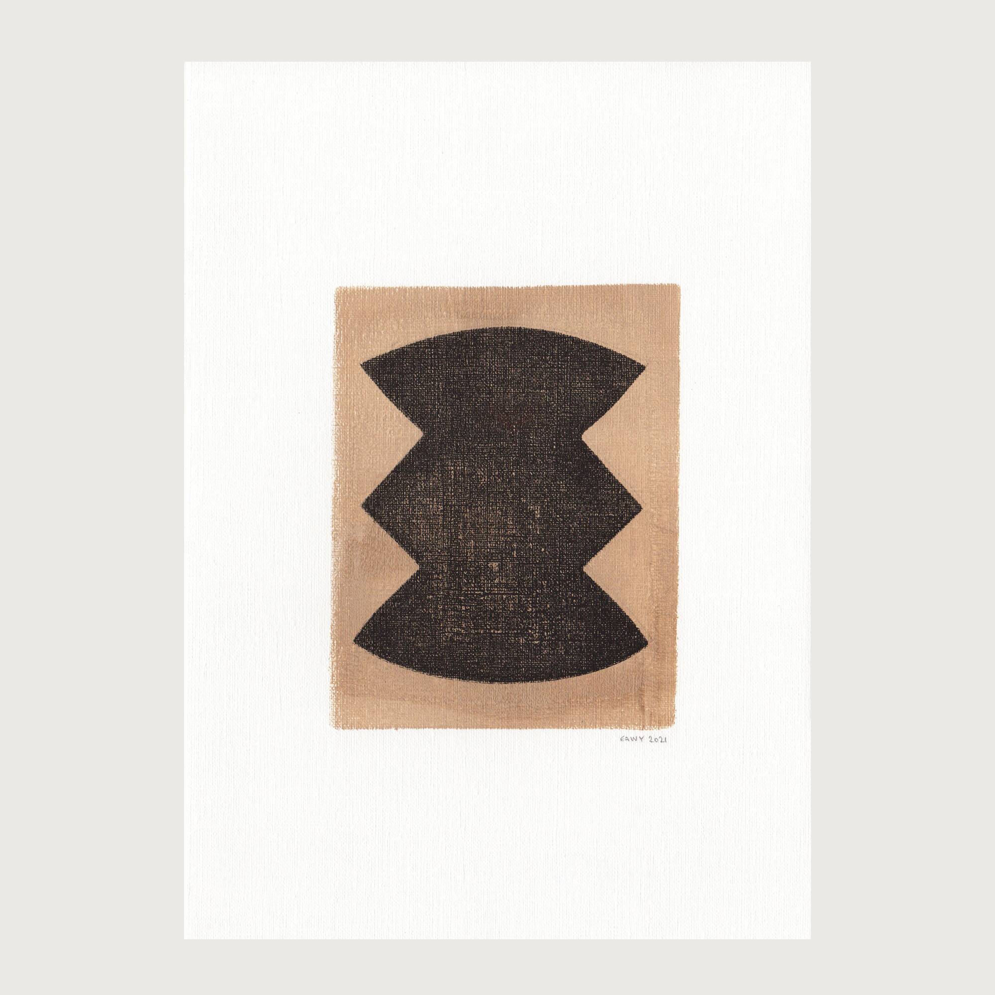 Peinture abstraite sur papier signée eawy