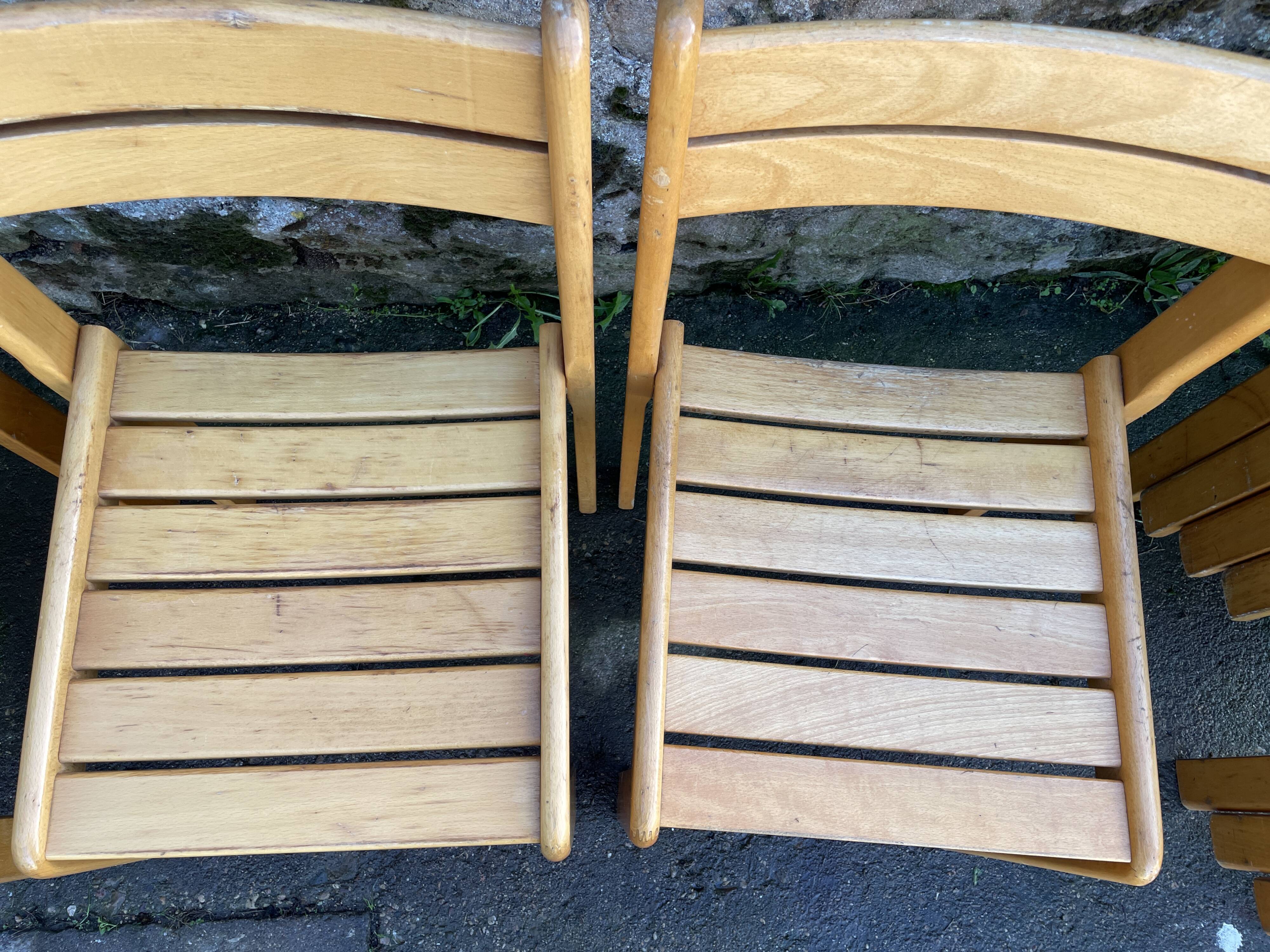 Suite of 8 solid beech chairs