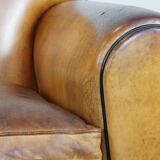 Sheep leather spacious 2-seater Art Deco design sofa from Bart van Bekhoven