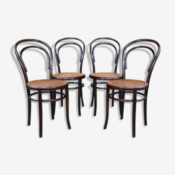 Set de 4 chaises bistrot n°14 de fischel début xxe