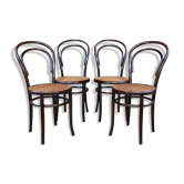 Set of 4 bistro chairs n°14 of fischel early twentieth century