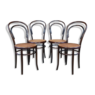 Set of 4 bistro chairs n°14 of fischel early twentieth century