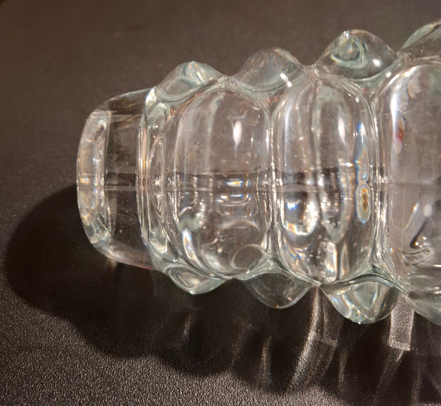 Heavy vintage glass vase