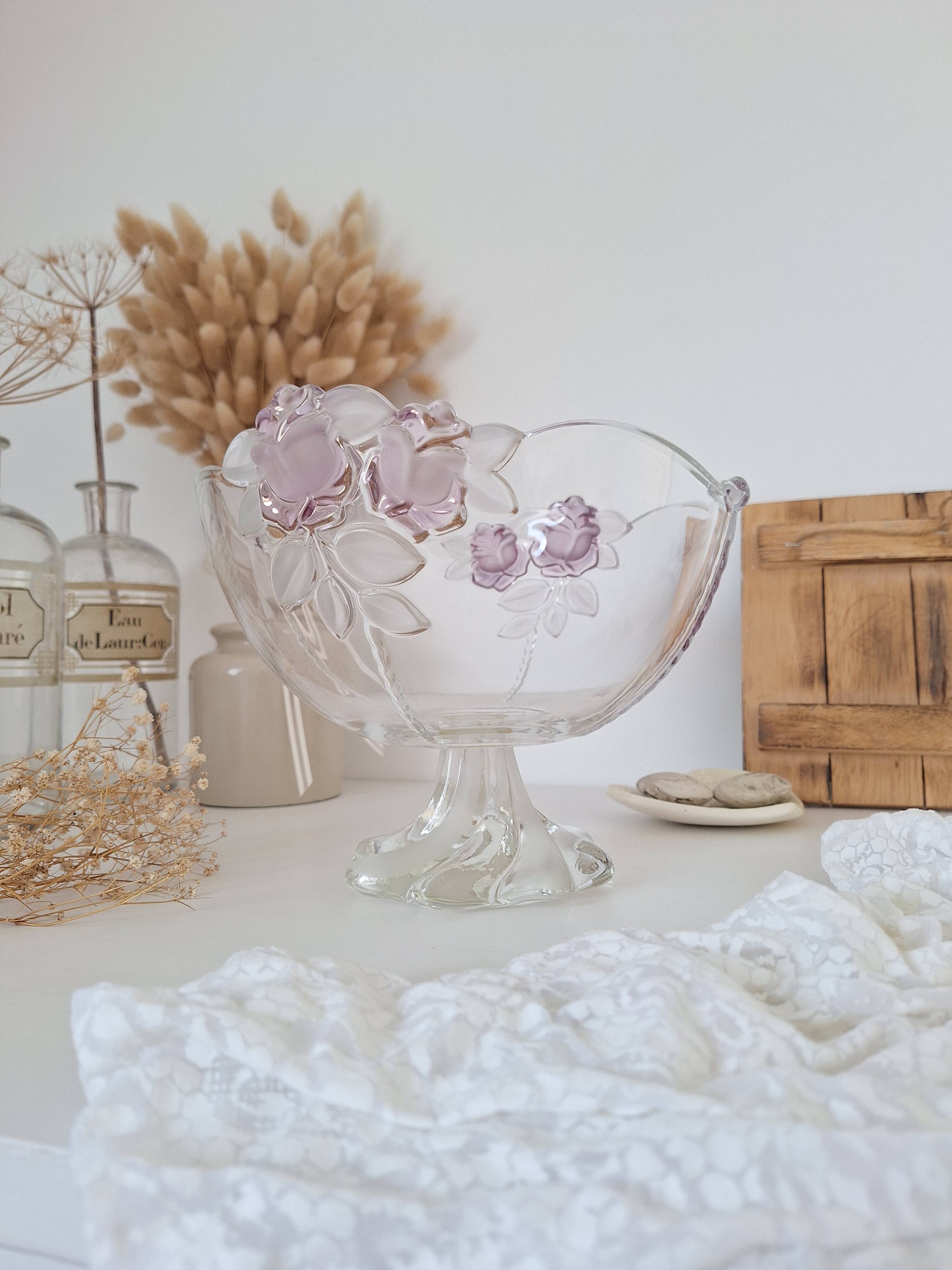 Vintage white and pink glass cup