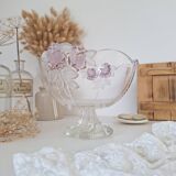 Vintage white and pink glass cup