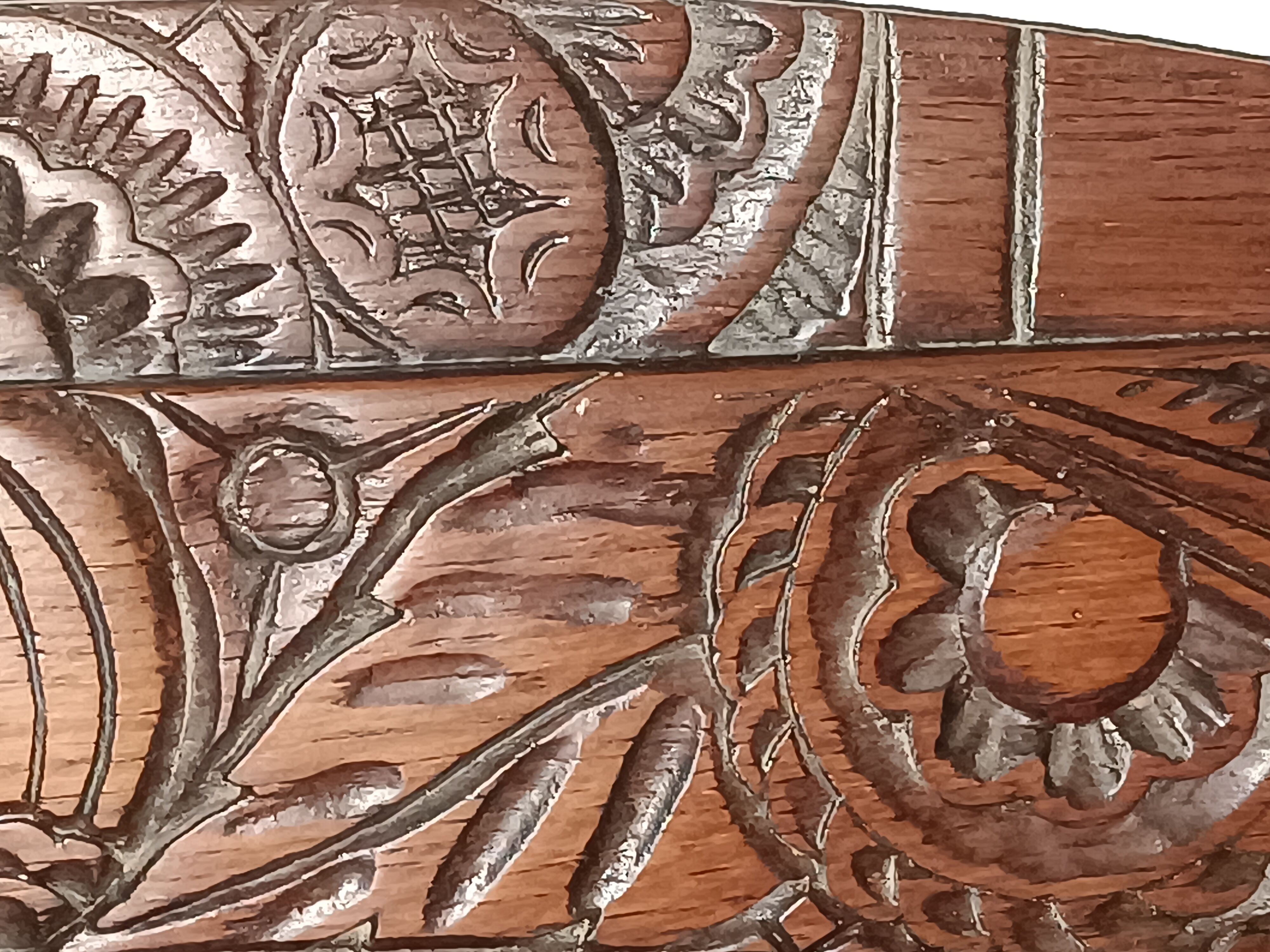 Mirror with 2 drawers solid oak. 50s