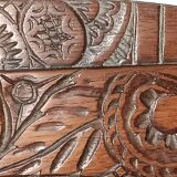 Mirror with 2 drawers solid oak. 50s