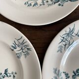 Assiettes plates en terre de fer Longwy "Mignon"
