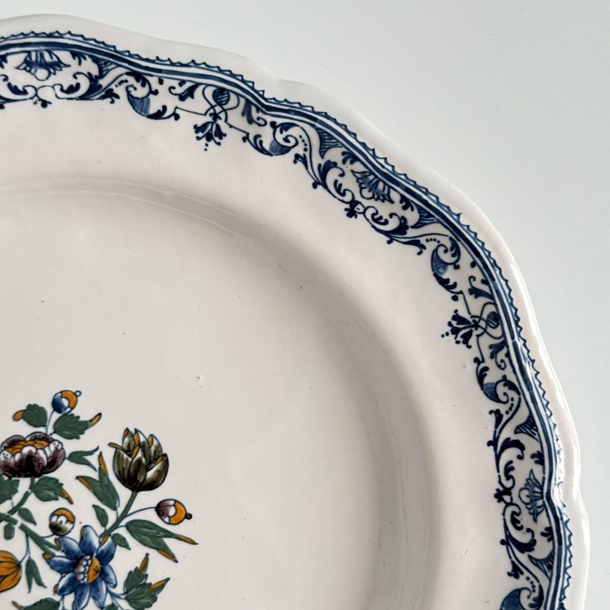 2 Moustiers Earthenware Plates | 18th Century | Colorful Floral Decor