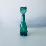 Vintage glass decanter in cat shape