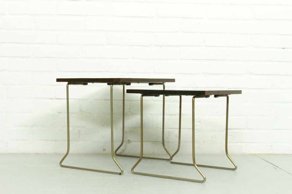 Tables gigognes en bois de teck vintage par Brabantia