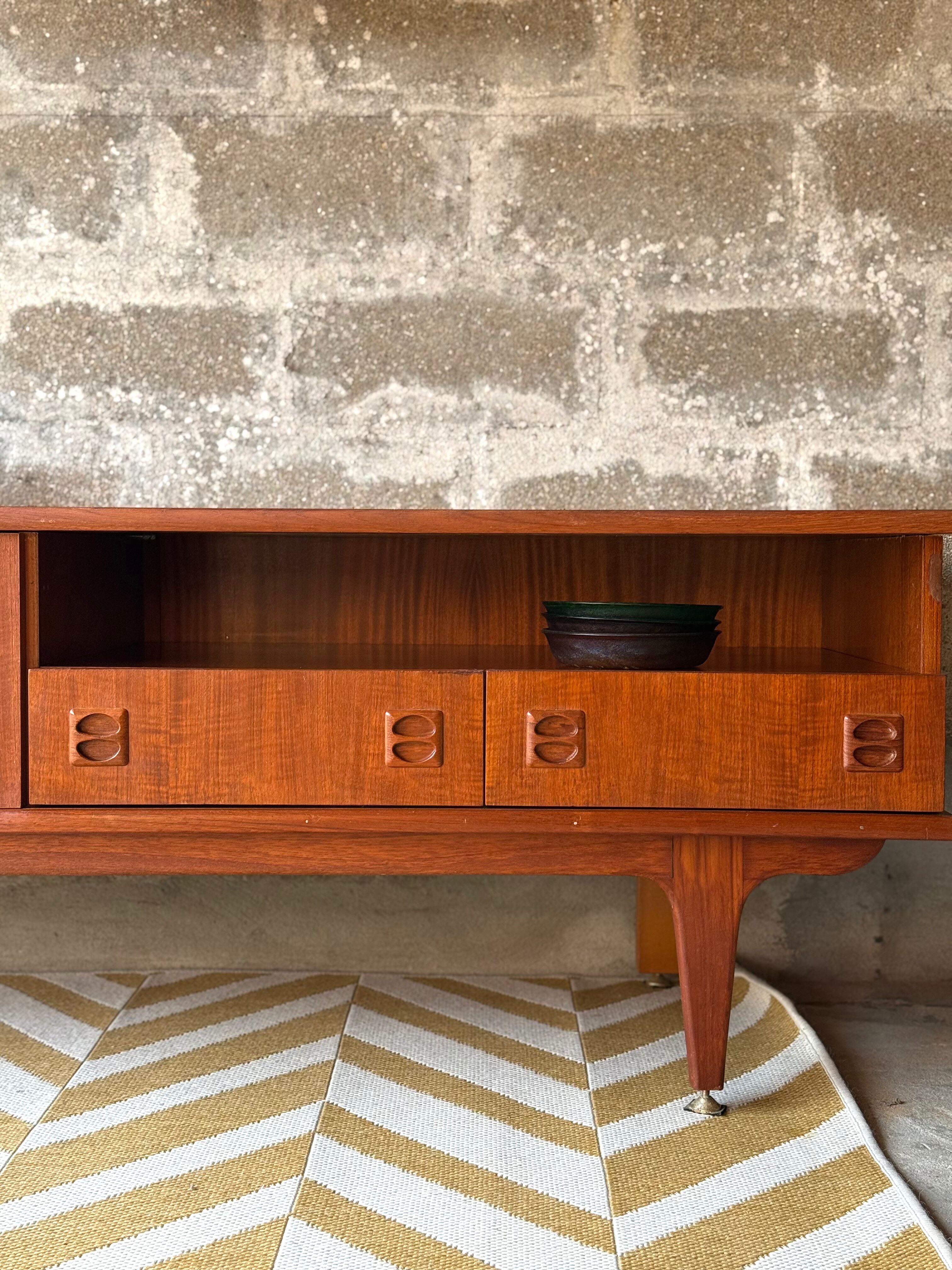 Scandinavian low sideboard in teak, 1960