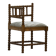 Antique French corner chair handcrafted with lamb's wool, early 20th century.