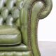 Stylish, English green cow leather spacious 2.5 seater chesterfield sofa