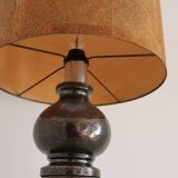 Italian Ceramic Table Lamp by Aldo Londi with Cork Lampshade, 1960