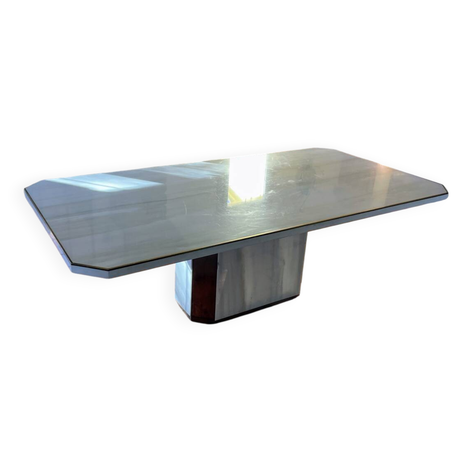 White Carrara marble table, 1970s