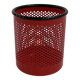 Red metal waste paper basket by R.Barbieri & R. Marianelli for Rexite, 1980