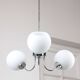 Vintage italian chrome and opaline chandelier, 70s