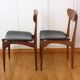 4 Scandinavian chairs in solid wood and black imitation leather