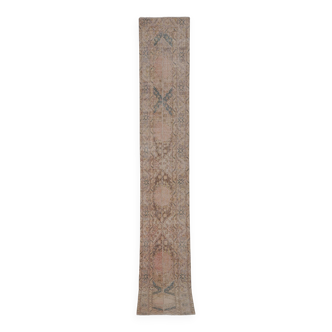 Tapis vintage turc de oushak tissé à la main 56 x 396cm