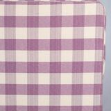 Upholstered bench in mauve and cream Vichy fabric, France, 1970s