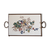 Ceramic and metal bird tray