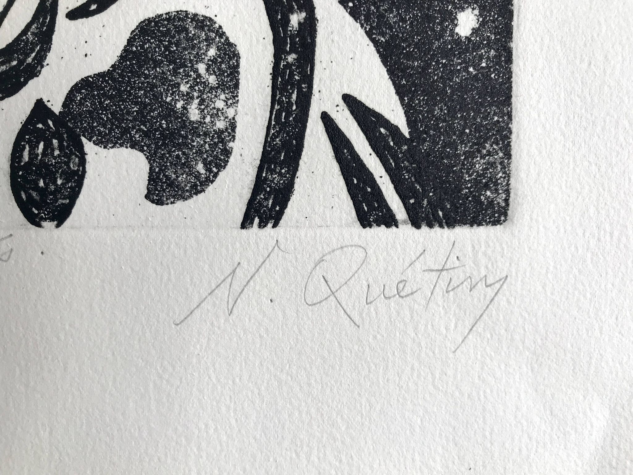 Nicole quétin, the grass lights up its lights, c. 1990. etching signed in pencil