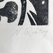 Nicole quétin, the grass lights up its lights, c. 1990. etching signed in pencil