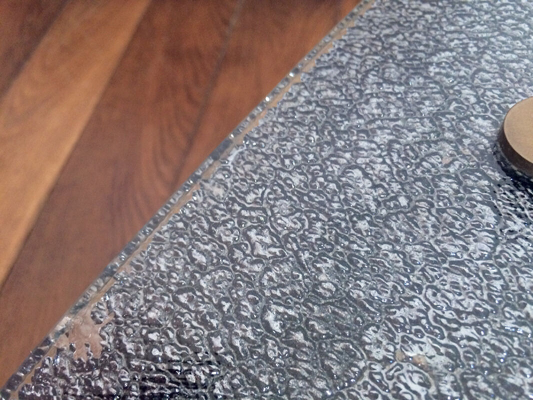Table basse verre et métal 1960