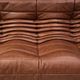 Togo  sofa in cognac leather attributed to  Michel Ducaroy for Ligne Roset.