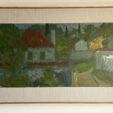 Vintage Landscape Painting“Paysage aux Robinson” By Svan Grandin 1906-1982