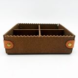Leather and wood jewelry box - 1990's design