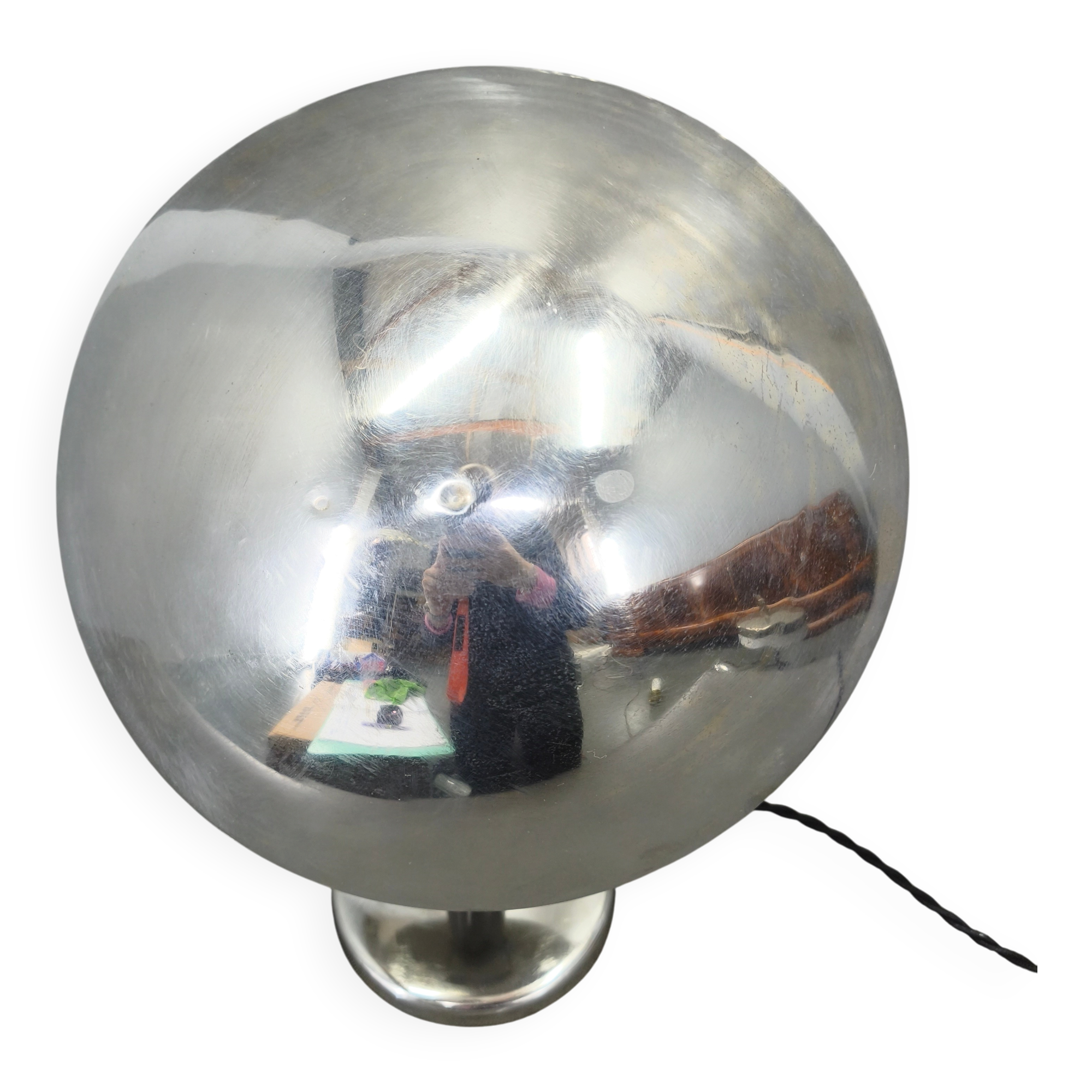 Lampe de table Bauhaus en chrome avec abat-jour réglable, années 1930