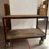 Factory cart style metal serving trolley